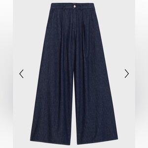 Theory Pleated Wide-Leg Pant in Denim Indigo size 26 New with Tags